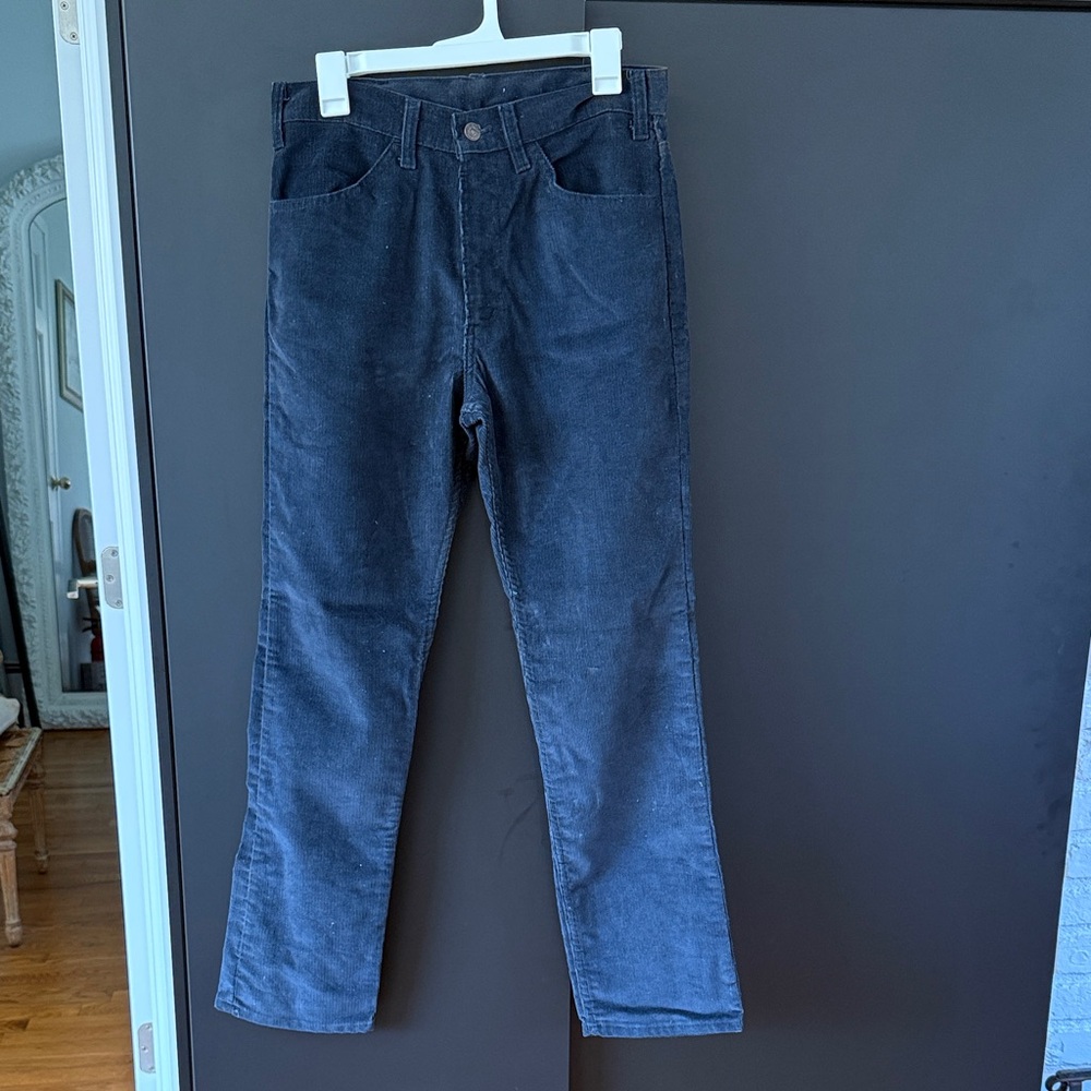 Levi's Navy Corduroy Straight-Leg Pants